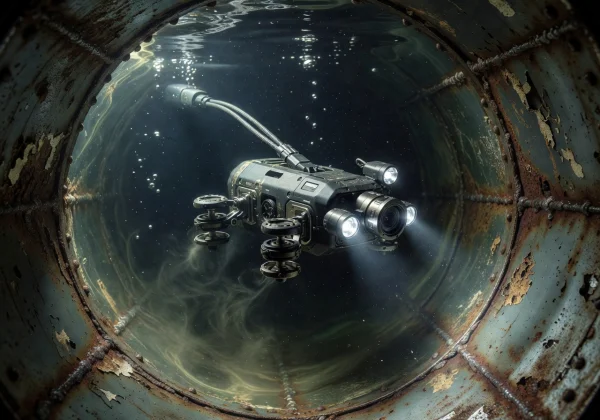 Sentinel Mini ROV — ultra-compact underwater drone designed for confined space inspections inside ballast tanks and pipelines