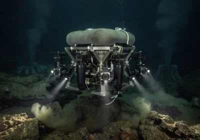 Deep Explorer ROV — heavy-duty underwater inspection drone with 8 thrusters and 4K cameras rated to 300 meters